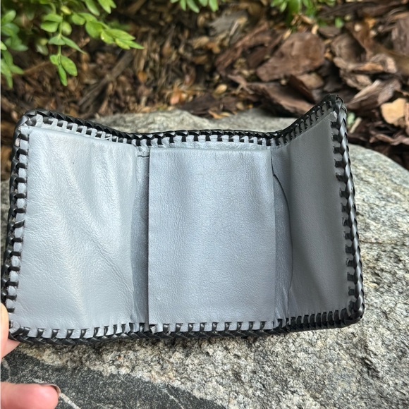 Hand Crafted Leather Motorcycle Wallet - Black and Tan - Picture 4 of 4